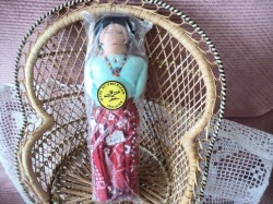 10'' NAVAJO SOUVENIR BEADED NATIVE DOLL, ORIGINAL BAG STICKER